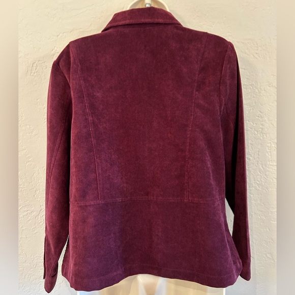 Burgundy suede-like women’s jacket size PL - Picture 3 of 7
